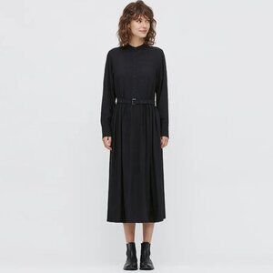 Black Dress with Blue Dots Ines de la Fressange for Uniqlo - 70s, French girl